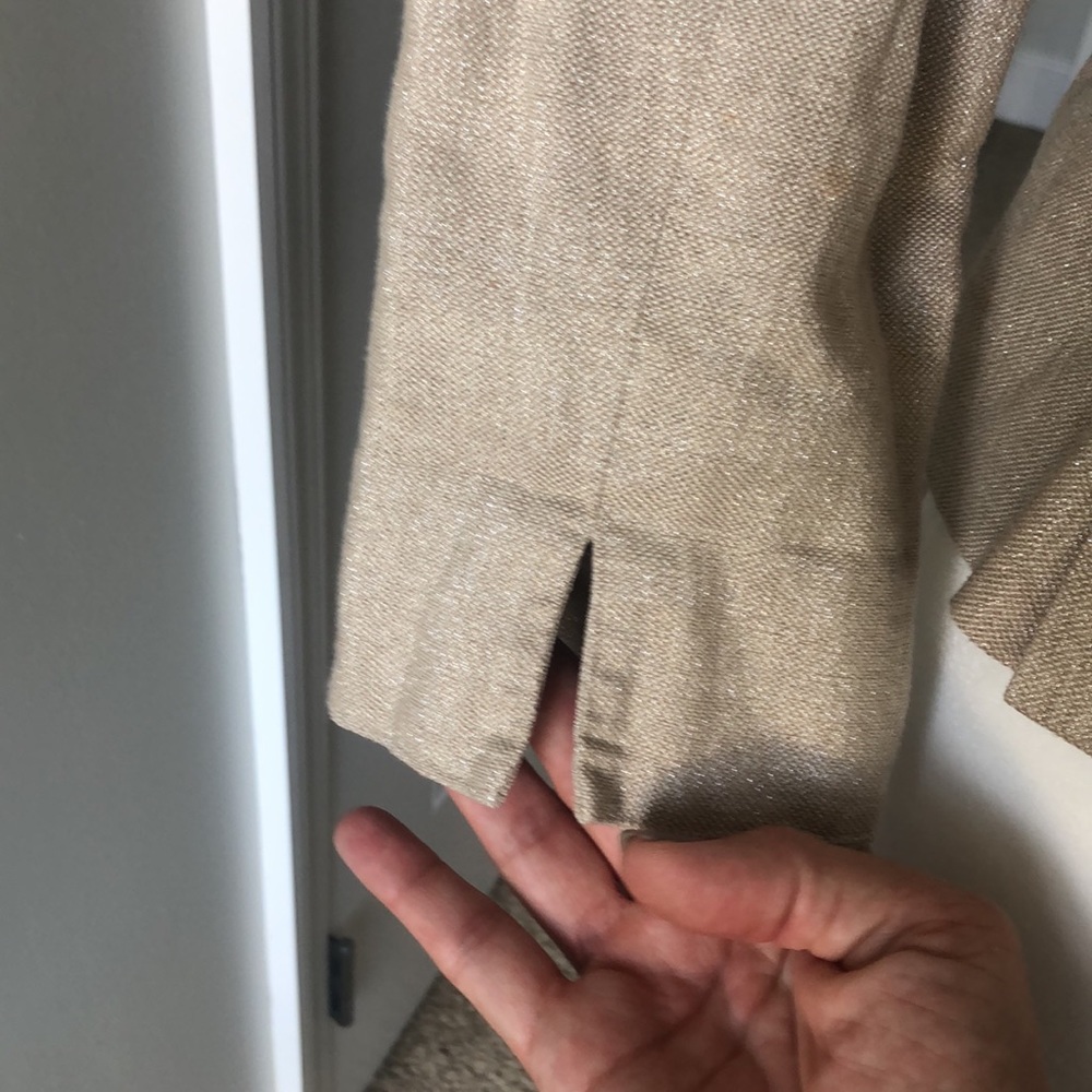 TALBOTS Women’s beige/gold metallic blazer - Picture 5 of 8